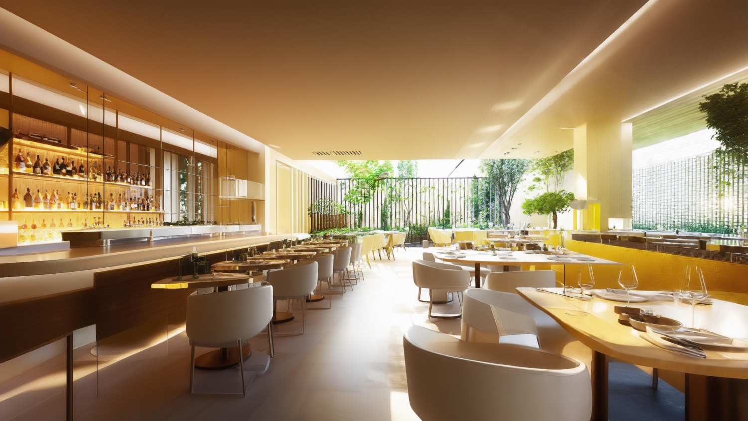 AV-Konzept für ein Restaurant mit vier Zonen